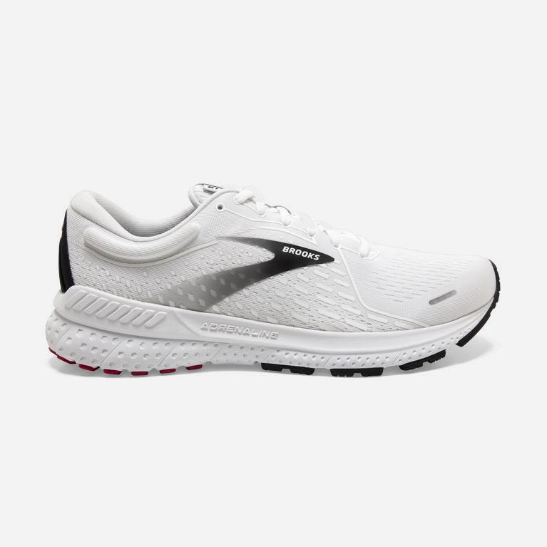 Brooks Adrenaline Gts 21 Mens Road Running Shoes - White/Black/Red - Philippines (367180FSE)